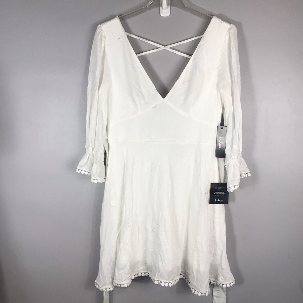 NWT lulus white flare Eleyet dress size small